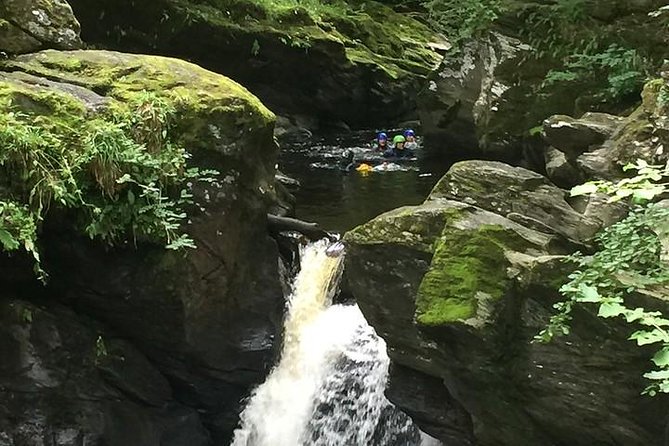 Canyoning Half-Day Trip at Keltneyburn from Aberfeldy - Getting suited up with a guide and safety gear